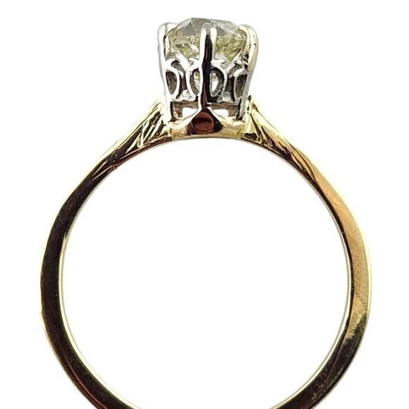 14 Karat Yellow & White Gold Diamond Ring Size 6 #18668 - Picture 5 of 7